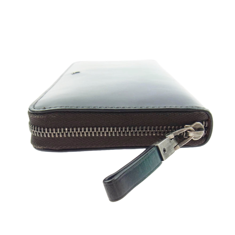 ユハク YFP114-30 Proof Foschia ラウンドファスナー 牛革 レザー ウォレット 長財布 ブルー系 ライトグリーン系【中古】