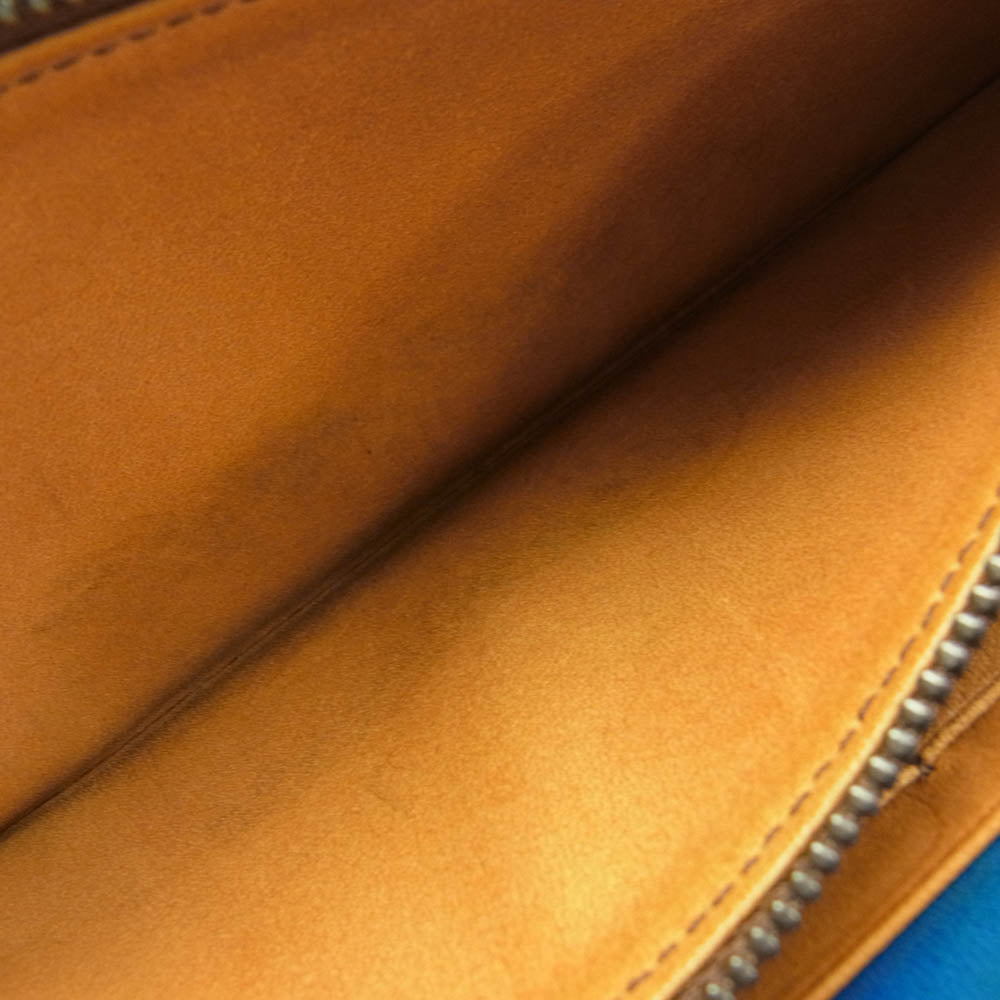 ユハク YFP114-30 Proof Foschia ラウンドファスナー 牛革 レザー ウォレット 長財布 ブルー系 ライトグリーン系【中古】