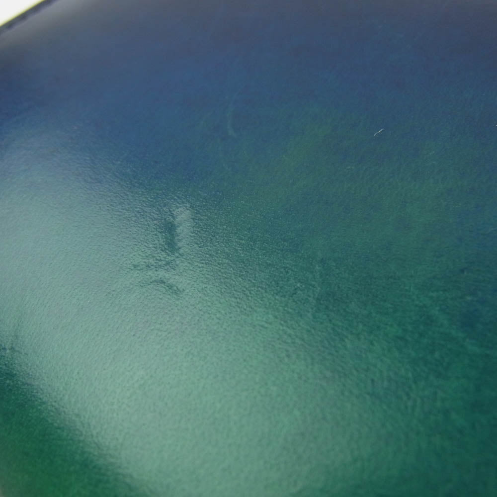 ユハク YFP114-30 Proof Foschia ラウンドファスナー 牛革 レザー ウォレット 長財布 ブルー系 ライトグリーン系【中古】