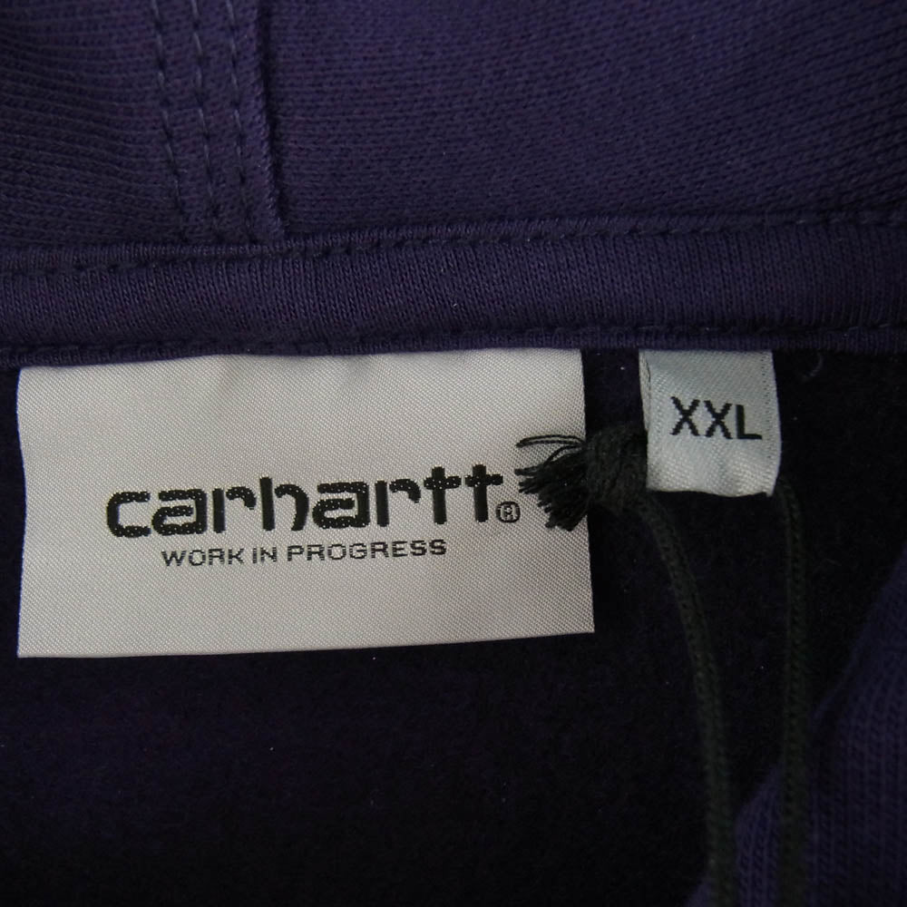 Carhartt カーハート IO28279-23F HOODED AMERICAN SCRIPT SWEATSHIRT フーデッド アメリカン スクリプト スウェットシャツ パープル系 XXL【新古品】【未使用】【中古】
