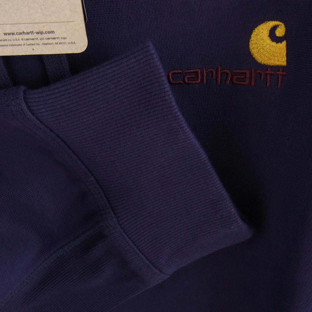 Carhartt カーハート IO28279-23F HOODED AMERICAN SCRIPT SWEATSHIRT フーデッド アメリカン スクリプト スウェットシャツ パープル系 XXL【新古品】【未使用】【中古】