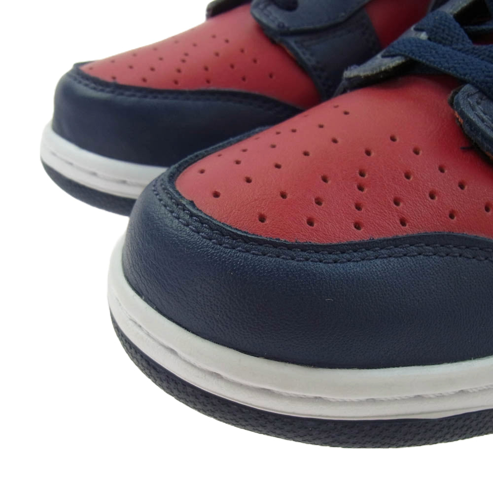 Supreme シュプリーム DN3741-600 × Nike SB Dunk High By Any Means Red Navy White ナイキ SB ダンク ハイ バイ エニー ミーンズ ハイカットスニーカー レッド系 ネイビー系 26.5cm【美品】【中古】