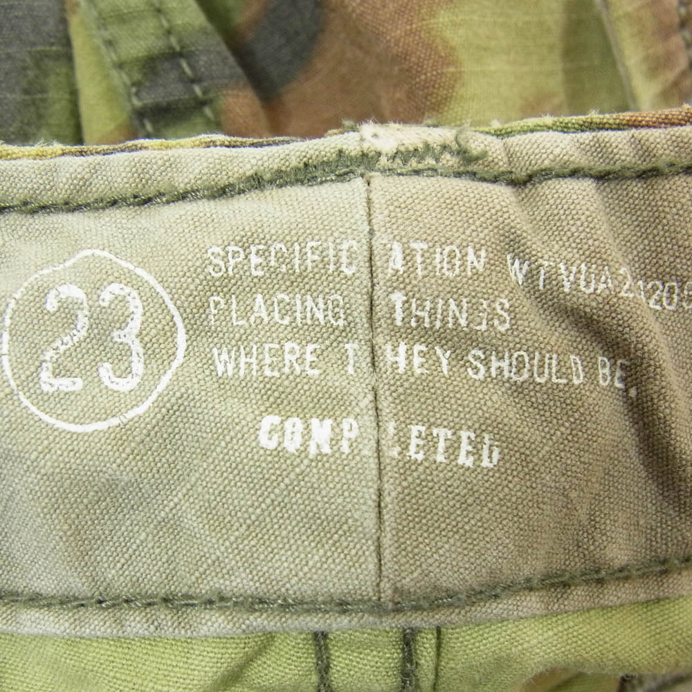WTAPS ダブルタップス JUNGLE STOCK CAMO CARGO PANTS ジャングル ストック カモ DAMON刺繡 カーゴ パンツ カーキ系 サイズ表記無【中古】