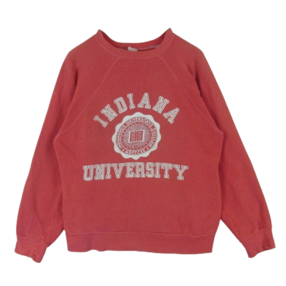 ヴィンテージ INDIANA UNIVERSITY カレッジプリント ラグラン スウェット トレーナー レッド系 サイズ表記なし【中古】