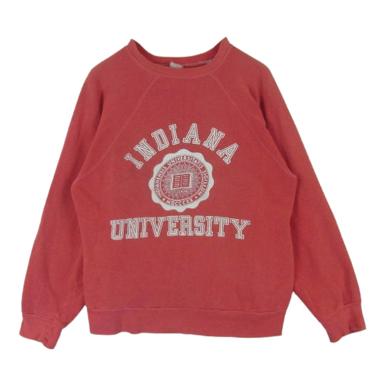ヴィンテージ INDIANA UNIVERSITY カレッジプリント ラグラン スウェット トレーナー レッド系 サイズ表記なし【中古】