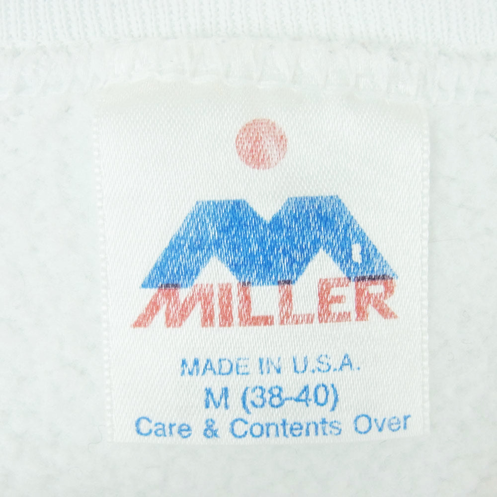 ヴィンテージ 80s 90s MILLER プリント スウェット トレーナー アメリカ製 ホワイト系 M【中古】