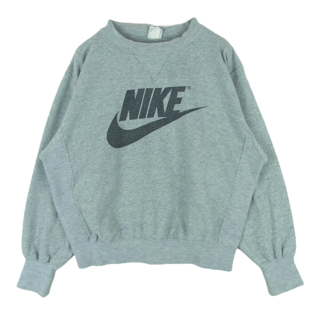 NIKE ナイキ 90s 銀タグ 日本製 前汗止め付 プリント スウェット トレーナー グレー系 L【中古】