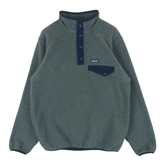 patagonia パタゴニア 65572 Boys Lightweight Synchilla Snap-T Ppullover キッズ 子供用 ライトウェイト シンチラ スナップＴ プルオーバー フリース ジャケット グレー系 XL 14【中古】