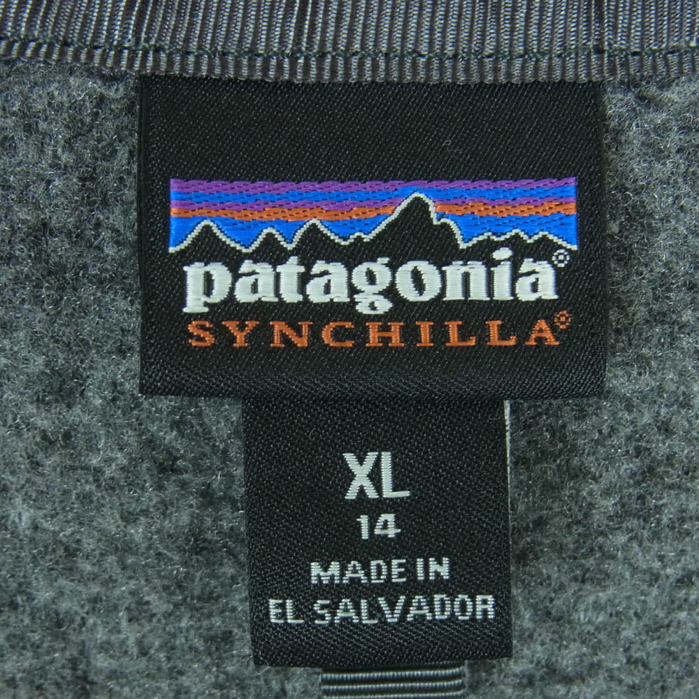 patagonia パタゴニア 65572 Boys Lightweight Synchilla Snap-T Ppullover キッズ 子供用 ライトウェイト シンチラ スナップＴ プルオーバー フリース ジャケット グレー系 XL 14【中古】
