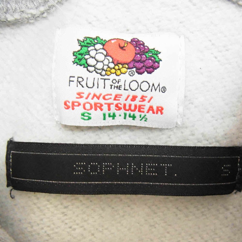 SOPHNET. ソフネット 19AW SOPH-192164 × FRUIT OF THE LOOM フルーツオブザルーム スウェット フーディー パーカー グレー系 S【中古】
