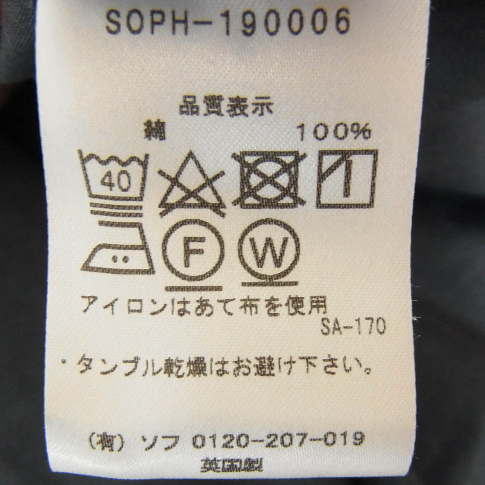 SOPHNET. ソフネット 19SS SOPH-190006 × YARMO ヤーモ BRISBANE MOSS DUSTER COAT ステンカラー ショップ コート ダスターコート ネイビー系 38【中古】