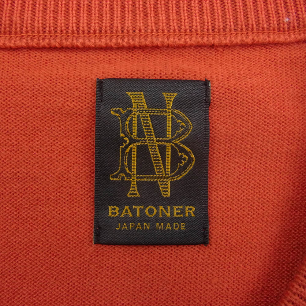 バトナー 23AW BN-23FM-024 BABY WOOL CREW NECK ベイビーウール クルーネック ニット セーター レッド系 2【中古】