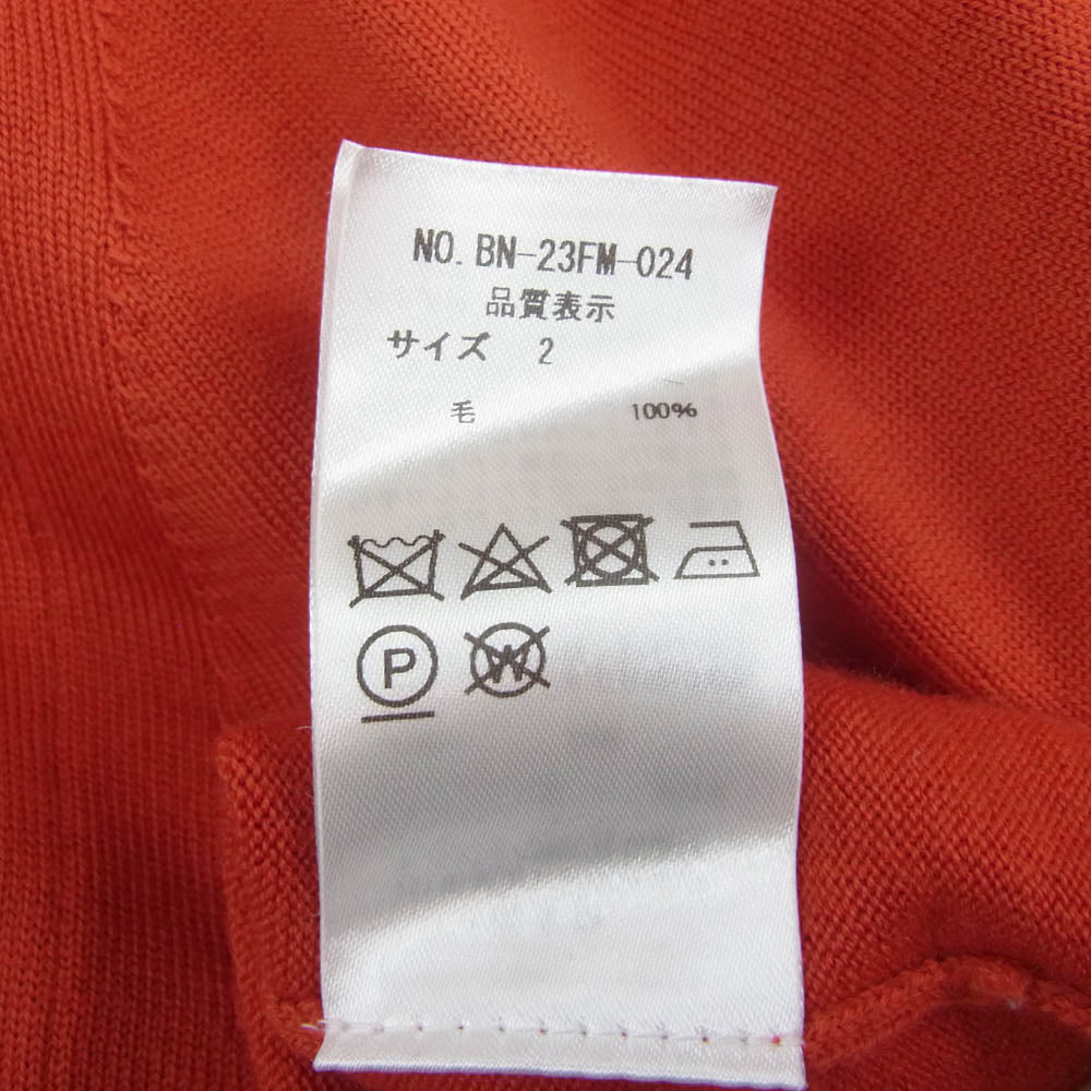バトナー 23AW BN-23FM-024 BABY WOOL CREW NECK ベイビーウール クルーネック ニット セーター レッド系 2【中古】