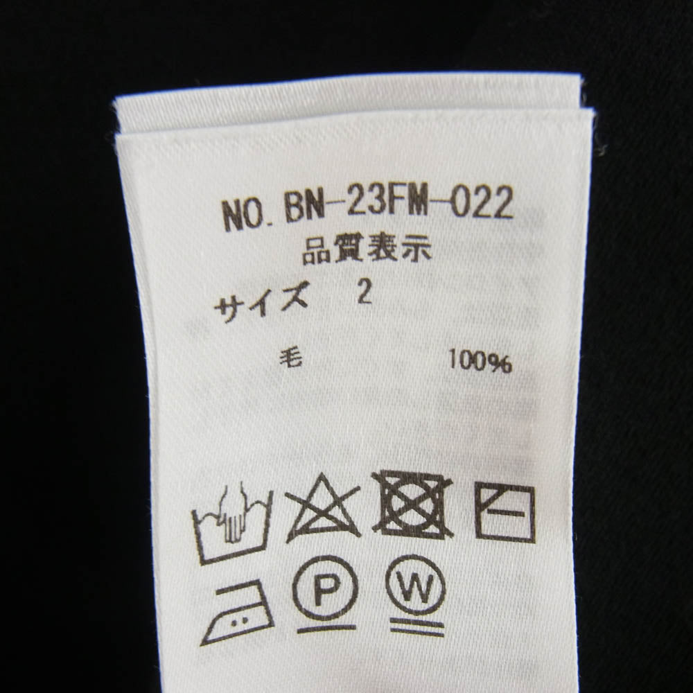 バトナー 22AW BN-23FM-022 SMOOTH WOOL CREW NECK 32ゲージスムースウールクルーネックニット ブラック系 2【中古】