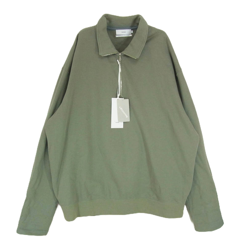 GRAPHPAPER グラフペーパー 22AW GU223-70106 Compact Terry Roll Up Sleeve Half Zip コンパクト テリー ロールアップスリーブ ハーフジップ スウェット カーキ系 F【中古】