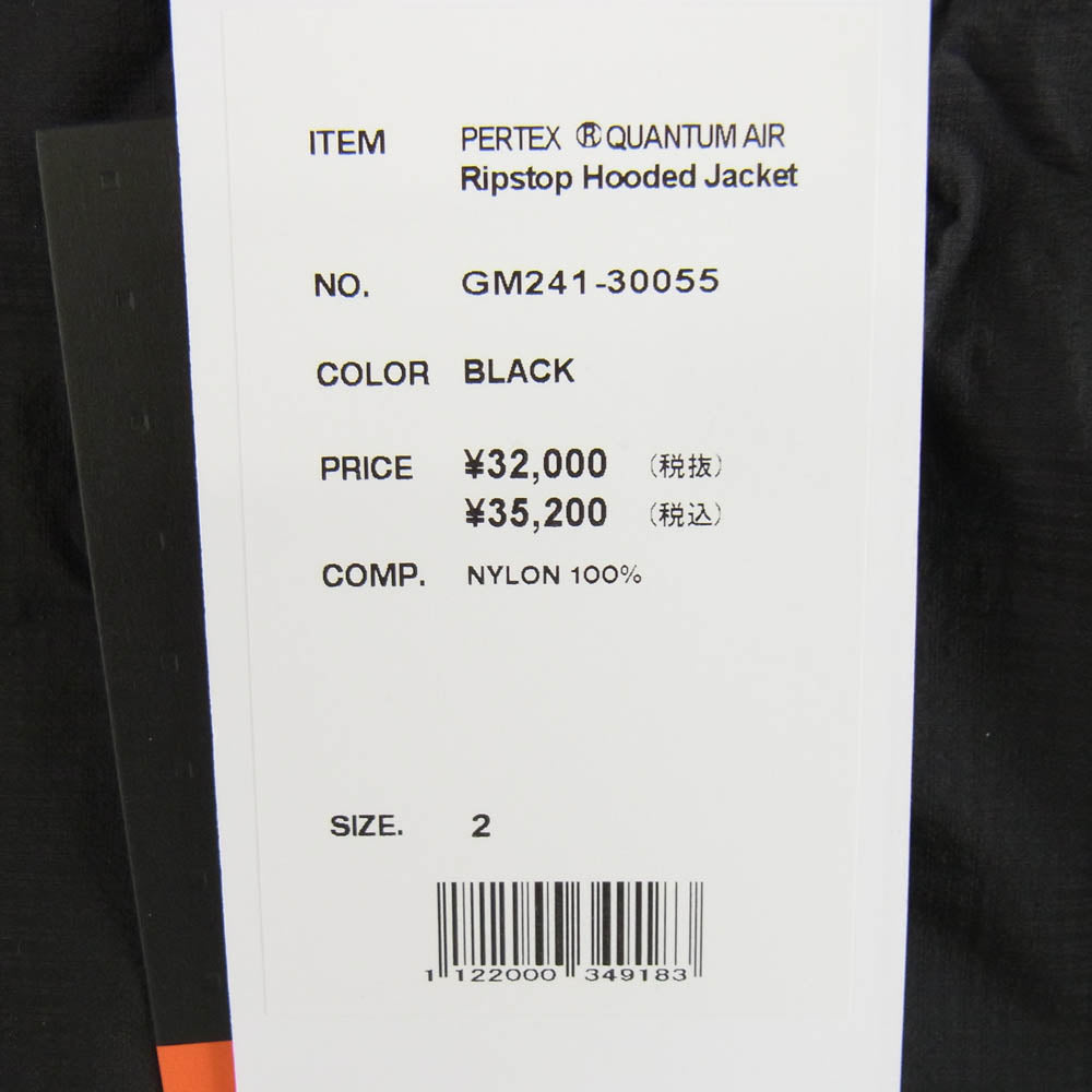 GRAPHPAPER グラフペーパー 24SS GM241-30055 PERTEX QUANTUM AIR Ripstop Hooded Jacket パーテックス リップストップ フーデッド ジャケット ブラック系 2【中古】