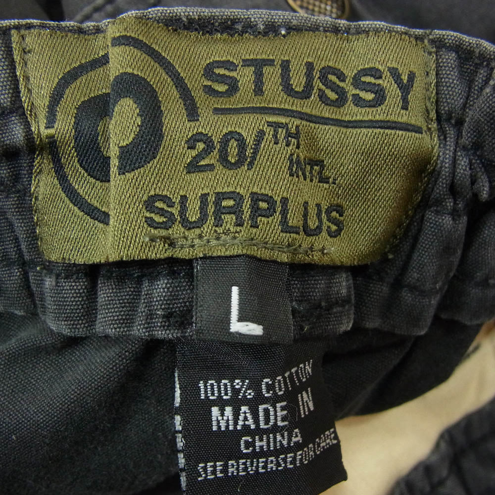 STUSSY ステューシー OLD オールド SURPLUS 20th サープラス カーゴ ショーツ ブラック系 L【中古】