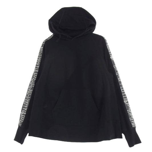 Engineered Garments エンジニアードガーメンツ 20AW Raglan Hoody w/Tape Fleece 音符 パーカー ブラック系 S【中古】