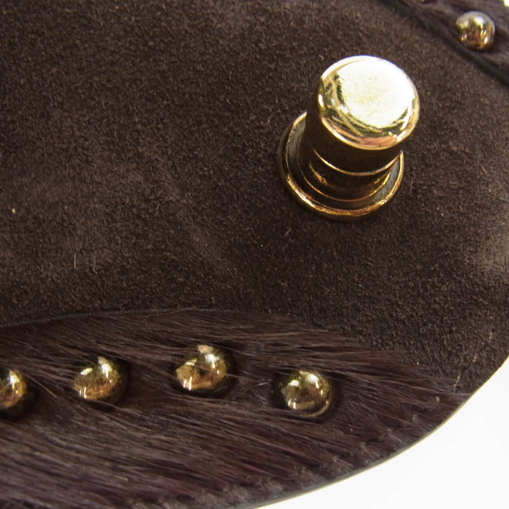 DSQUARED2 ディースクエアード クロコダイル柄 レザー フリンジ ショルダーバッグ ブラウン系【中古】