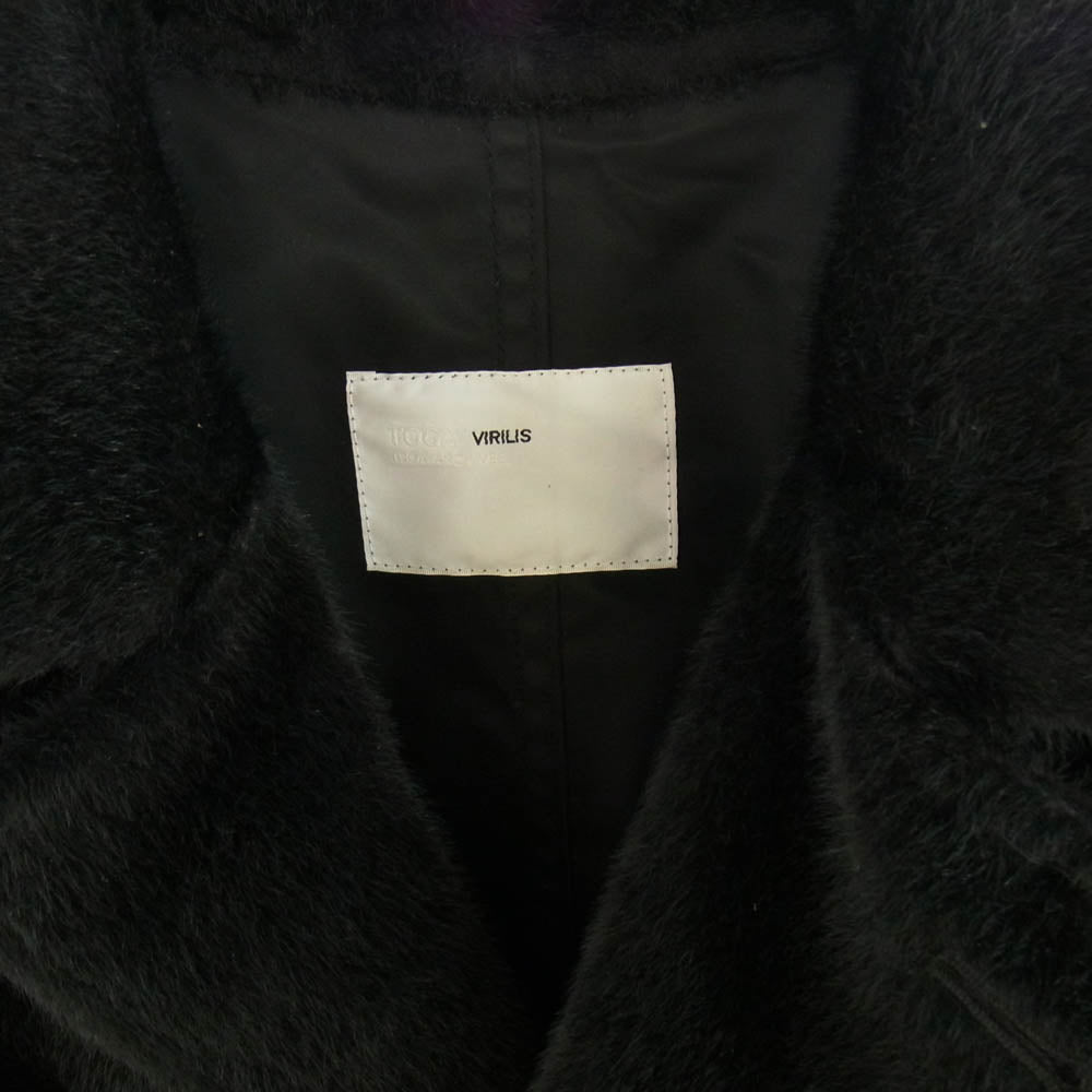 TOGA トーガ TV92-FA329 VIRILIS FAKE FUR COAT フェイク ファー ナイロンドッキング コート ブラック系 46【中古】