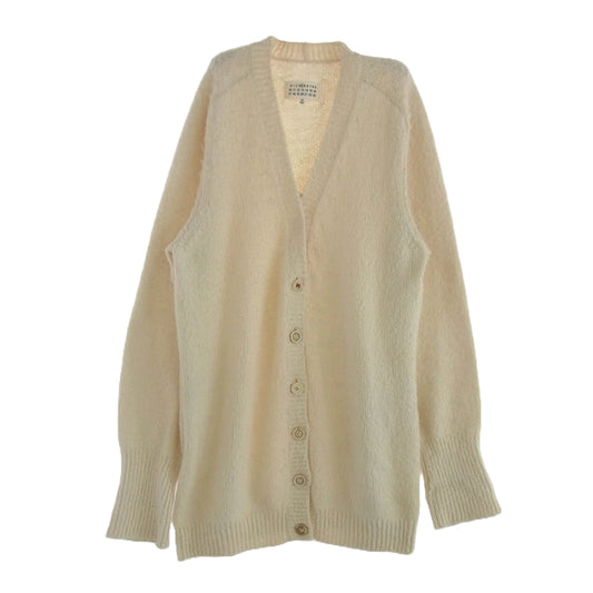 MAISON MARGIELA メゾンマルジェラ 21AW S51GP0226 S17664 ボタン ステッチ デザイン コットン パイル オーバーサイズ カーディガン オフホワイト系 S【中古】