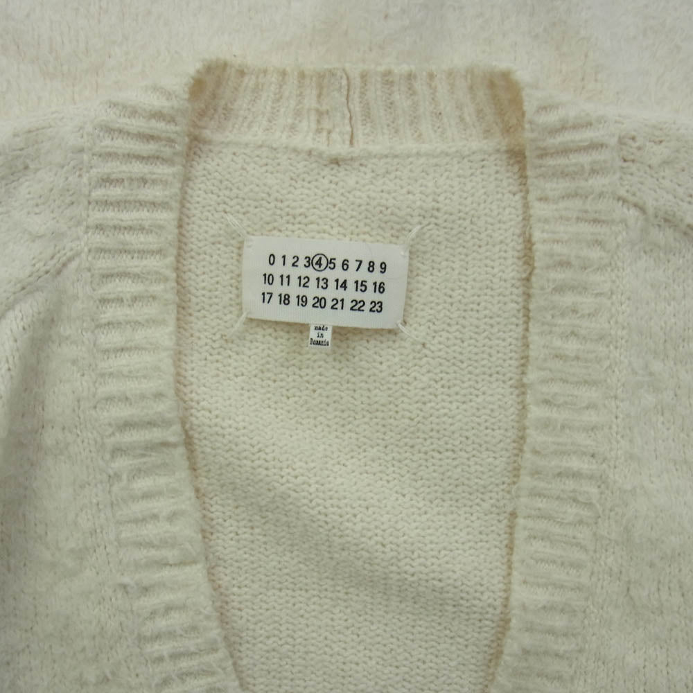 MAISON MARGIELA メゾンマルジェラ 21AW S51GP0226 S17664 ボタン ステッチ デザイン コットン パイル オーバーサイズ カーディガン オフホワイト系 S【中古】