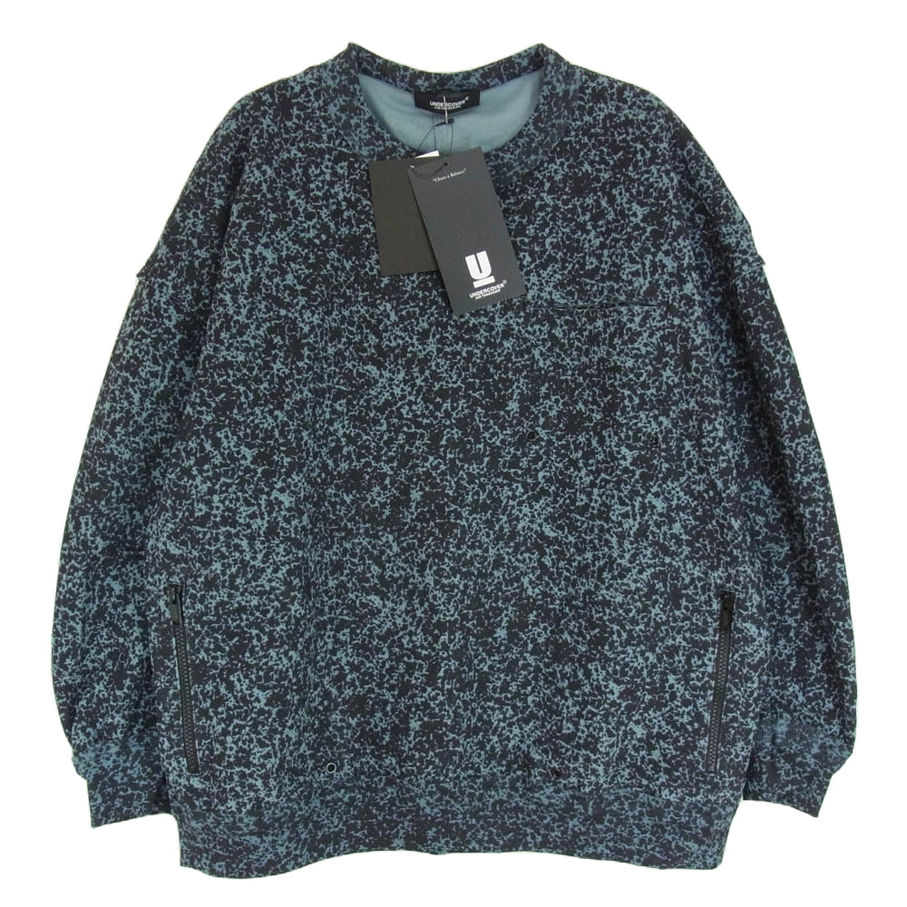 UNDERCOVER アンダーカバー 25SS UC1E4805-1 コットン 総柄 プルオーバー スウェット ブルー系 2【極上美品】【中古】