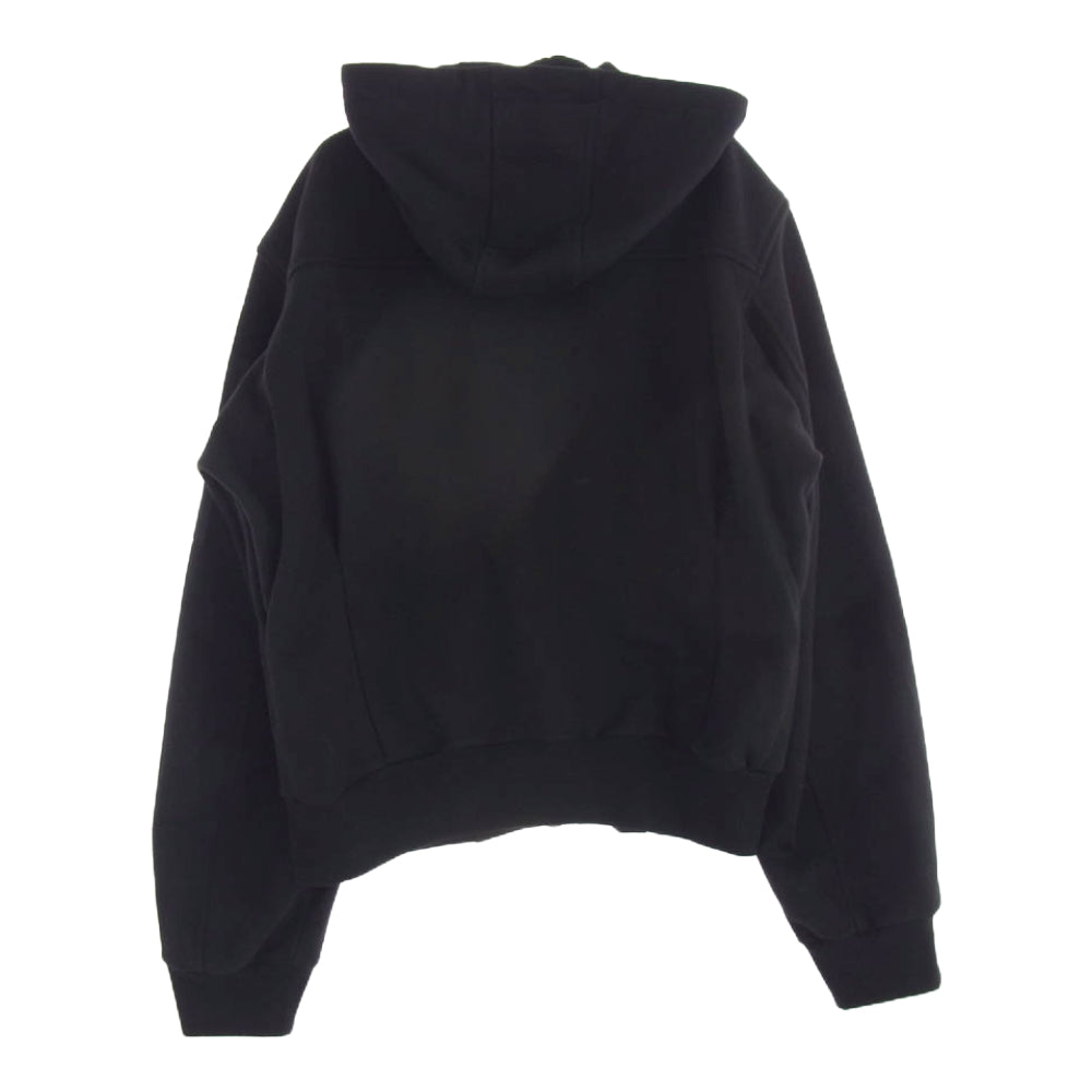 DRIES VAN NOTEN ドリスヴァンノッテン HARRINE EMB SWEAT JACKET ロゴ刺繍 ジップアップ フーディ パーカー ブラック系 ゴールド系 M【中古】