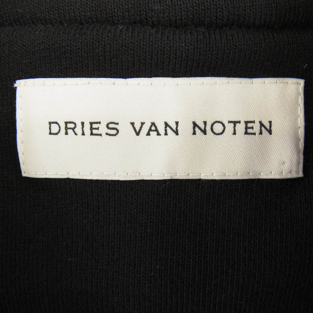 DRIES VAN NOTEN ドリスヴァンノッテン HARRINE EMB SWEAT JACKET ロゴ刺繍 ジップアップ フーディ パーカー ブラック系 ゴールド系 M【中古】