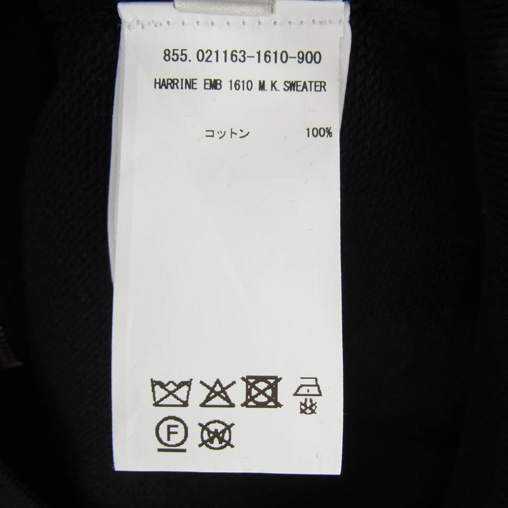 DRIES VAN NOTEN ドリスヴァンノッテン HARRINE EMB SWEAT JACKET ロゴ刺繍 ジップアップ フーディ パーカー ブラック系 ゴールド系 M【中古】