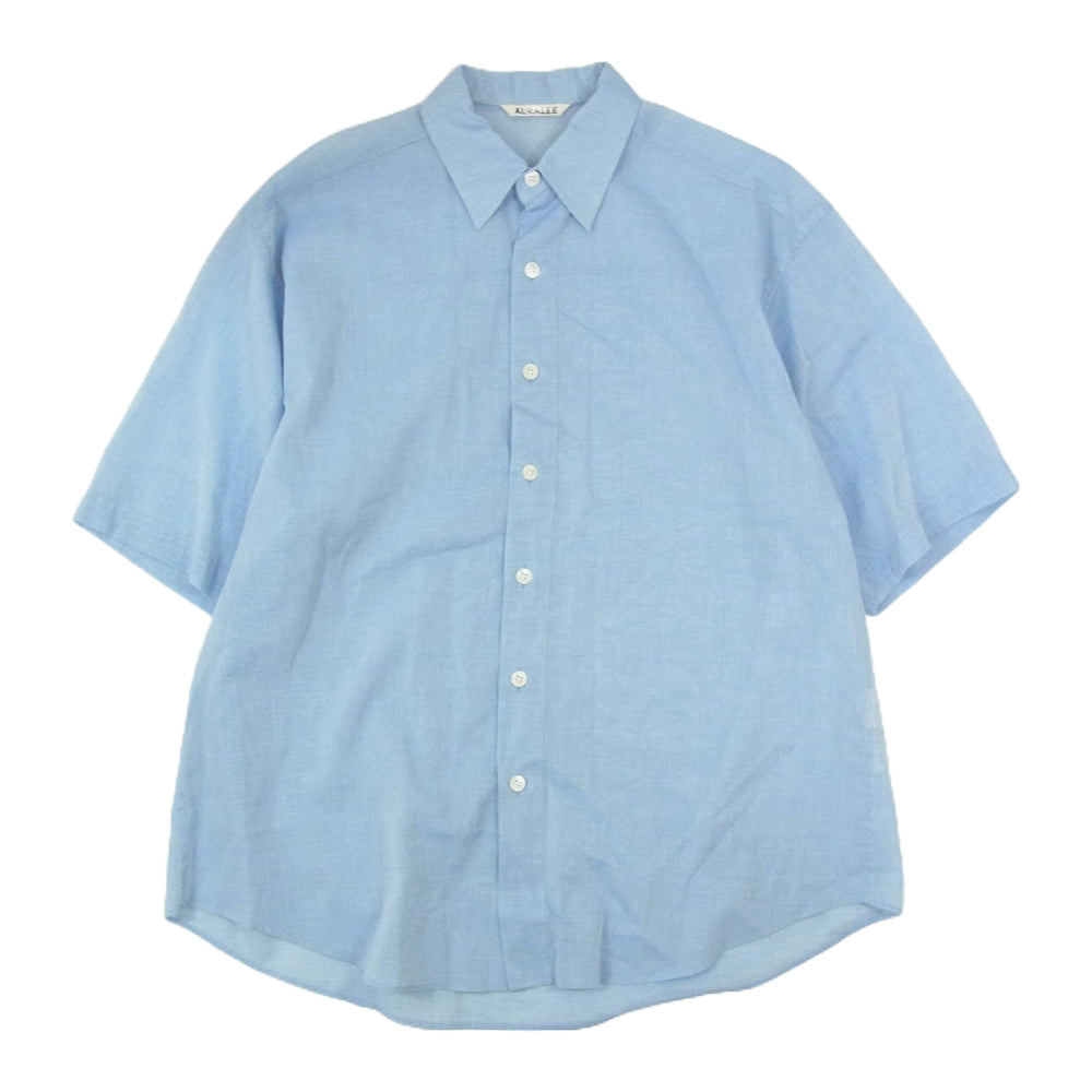 AURALEE オーラリー 24SS A24SS02VO HARD TWIST FINX ORGANDY HALF SLEEVED SHIRT 半袖 シャツ ライトブルー系 3【中古】