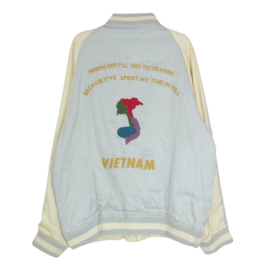 varde77 バルデセブンティセブン 16AW 9016AW-AN-JC02-SN 虎刺? リバーシブル スカジャン ブルゾン ライトブルー系 1【中古】