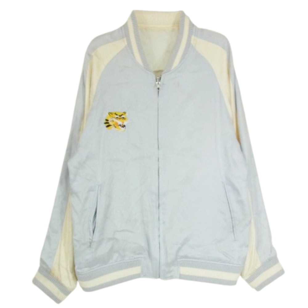 varde77 バルデセブンティセブン 16AW 9016AW-AN-JC02-SN 虎刺? リバーシブル スカジャン ブルゾン ライトブルー系 1【中古】