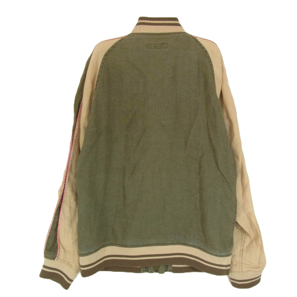 RUDE GALLERY ルードギャラリー 66971 SOUVENIR JACKET LINEN リネン スーベニア ジャケット スカジャン カーキ系 2【中古】