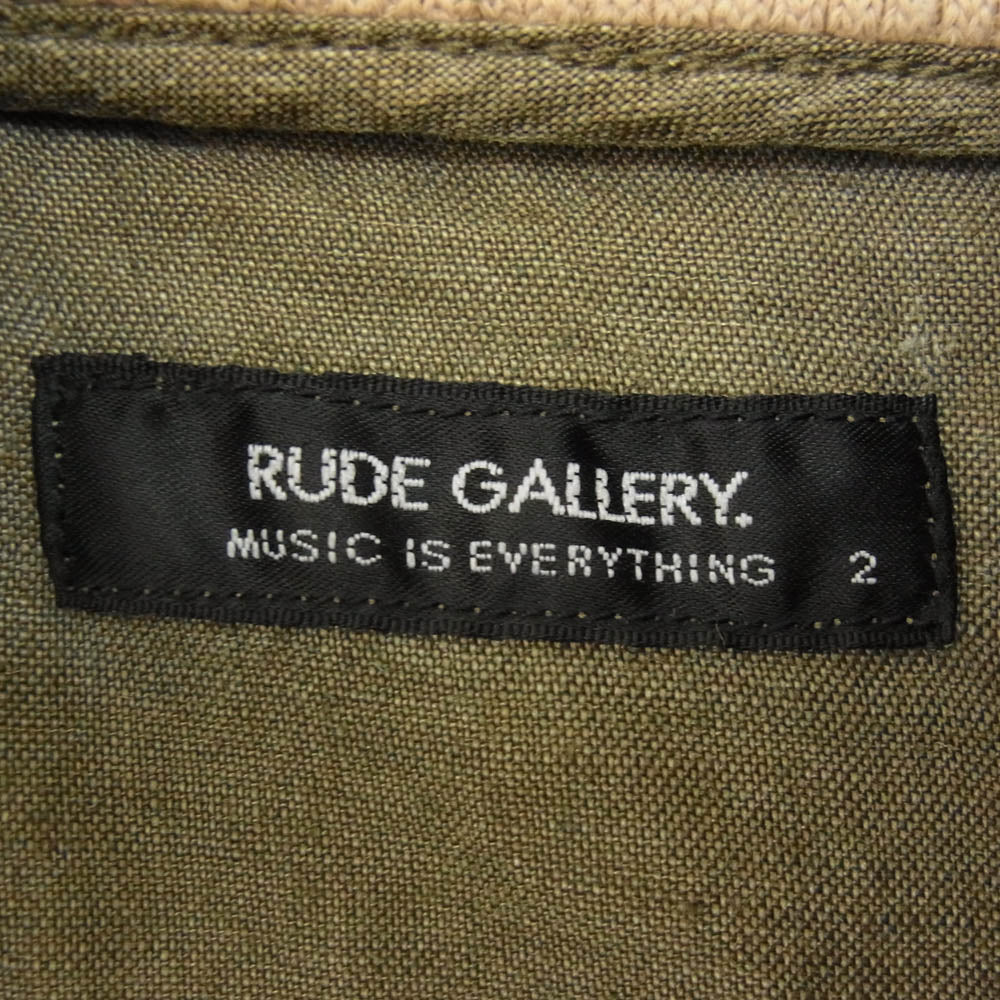 RUDE GALLERY ルードギャラリー 66971 SOUVENIR JACKET LINEN リネン スーベニア ジャケット スカジャン カーキ系 2【中古】