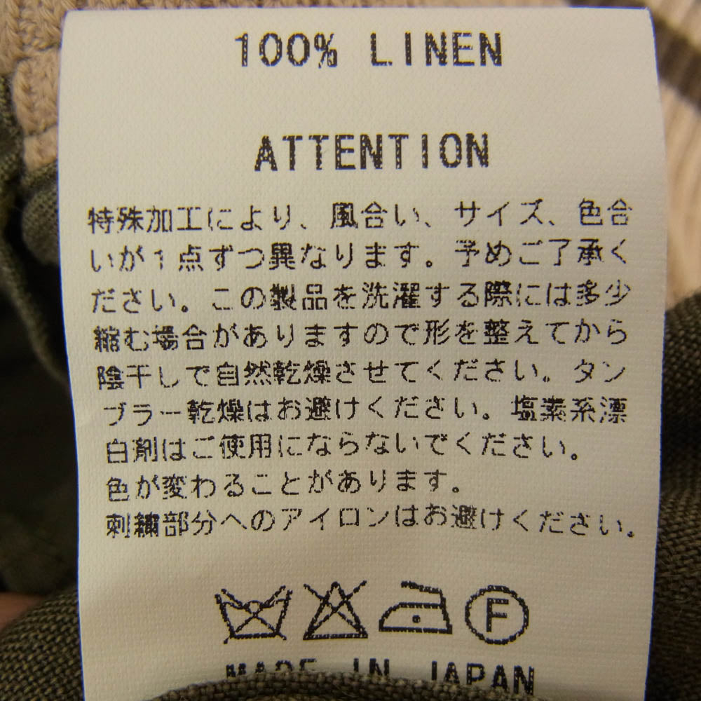 RUDE GALLERY ルードギャラリー 66971 SOUVENIR JACKET LINEN リネン スーベニア ジャケット スカジャン カーキ系 2【中古】