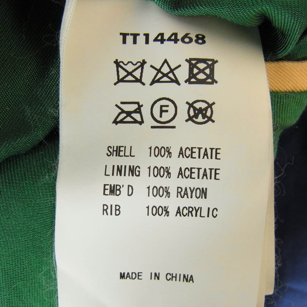 テーラー東洋 Reversible Acetate Souvenir Jacket エイジング加工 リバーシブル アセテート スーベニアジャケット スカジャン ネイビー系 L【中古】