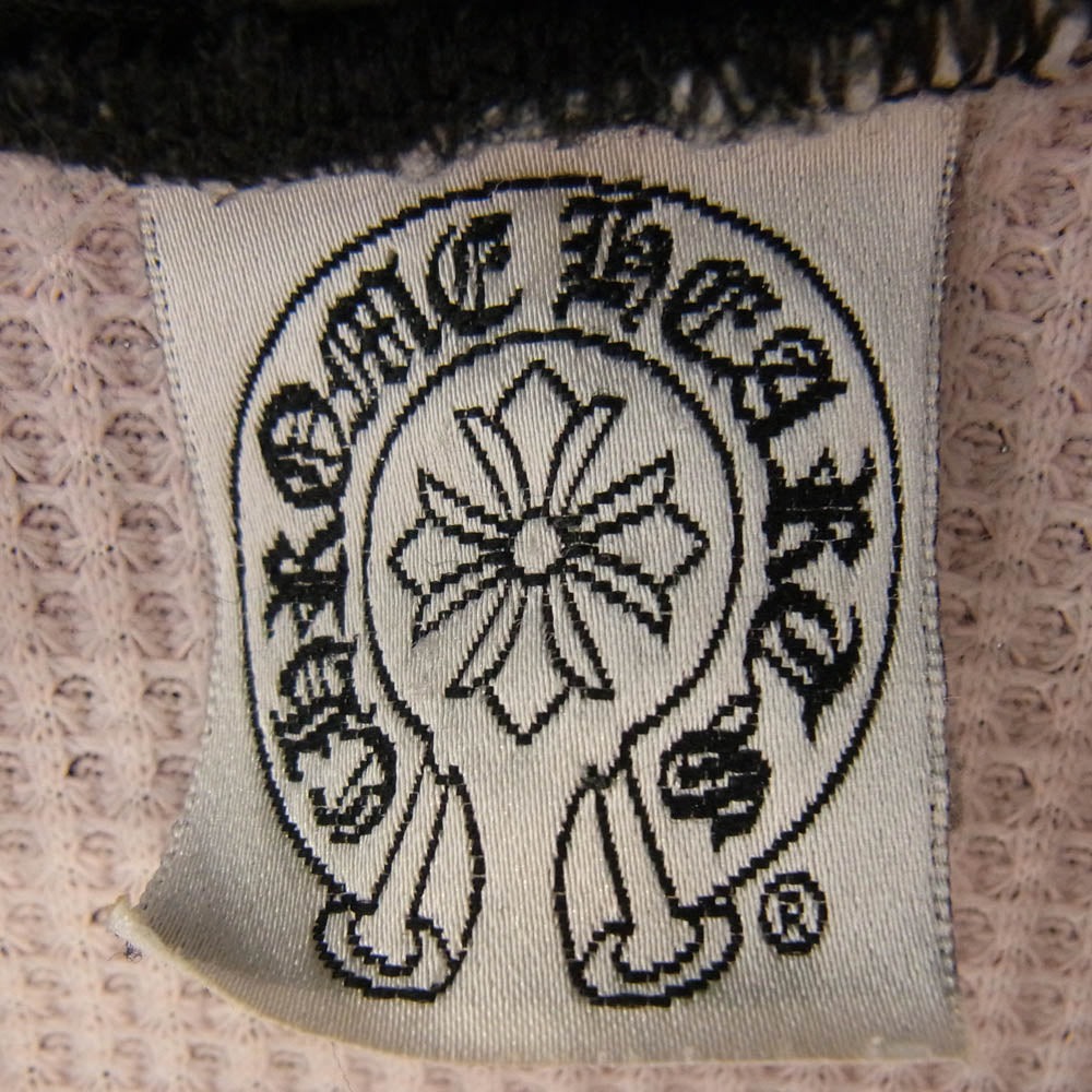 CHROME HEARTS クロムハーツ（原本無） OLD SWTSHRT PLVR オールド 裏地サーマル 袖ロゴ バックホースシュー プリント ダガー ジップアップ パーカー ブラック系 L【中古】