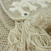 CHROME HEARTS クロムハーツ（原本無） SCARF FRNGD HNDKNT CEM レザー セメタリークロスパッチ付き カシミヤ フリンジ マフラー ストール スカーフ オフホワイト系 ベージュ系【中古】