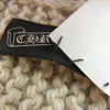 CHROME HEARTS クロムハーツ（原本無） SCARF FRNGD HNDKNT CEM レザー セメタリークロスパッチ付き カシミヤ フリンジ マフラー ストール スカーフ オフホワイト系 ベージュ系【中古】