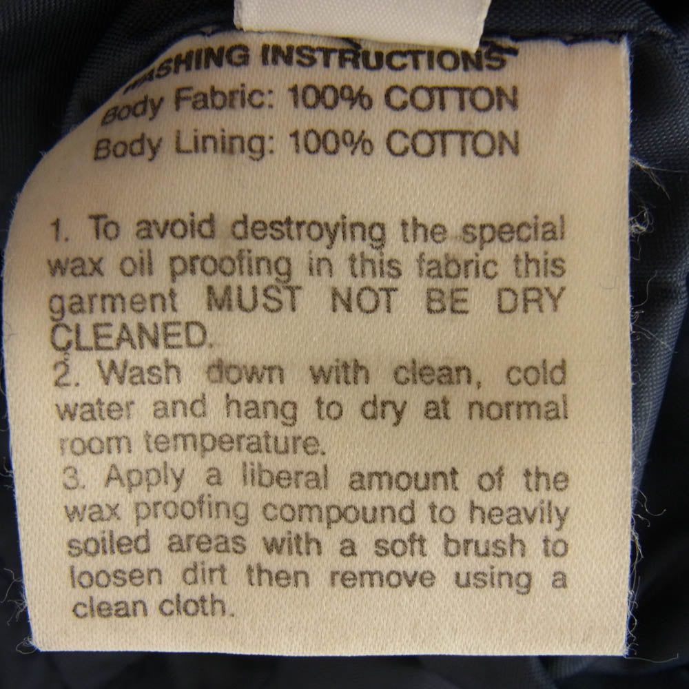 モンゴメリー 英国製 襟コーデュロイ切替 チェック柄 オイルドジャケット グリーン系 40【中古】