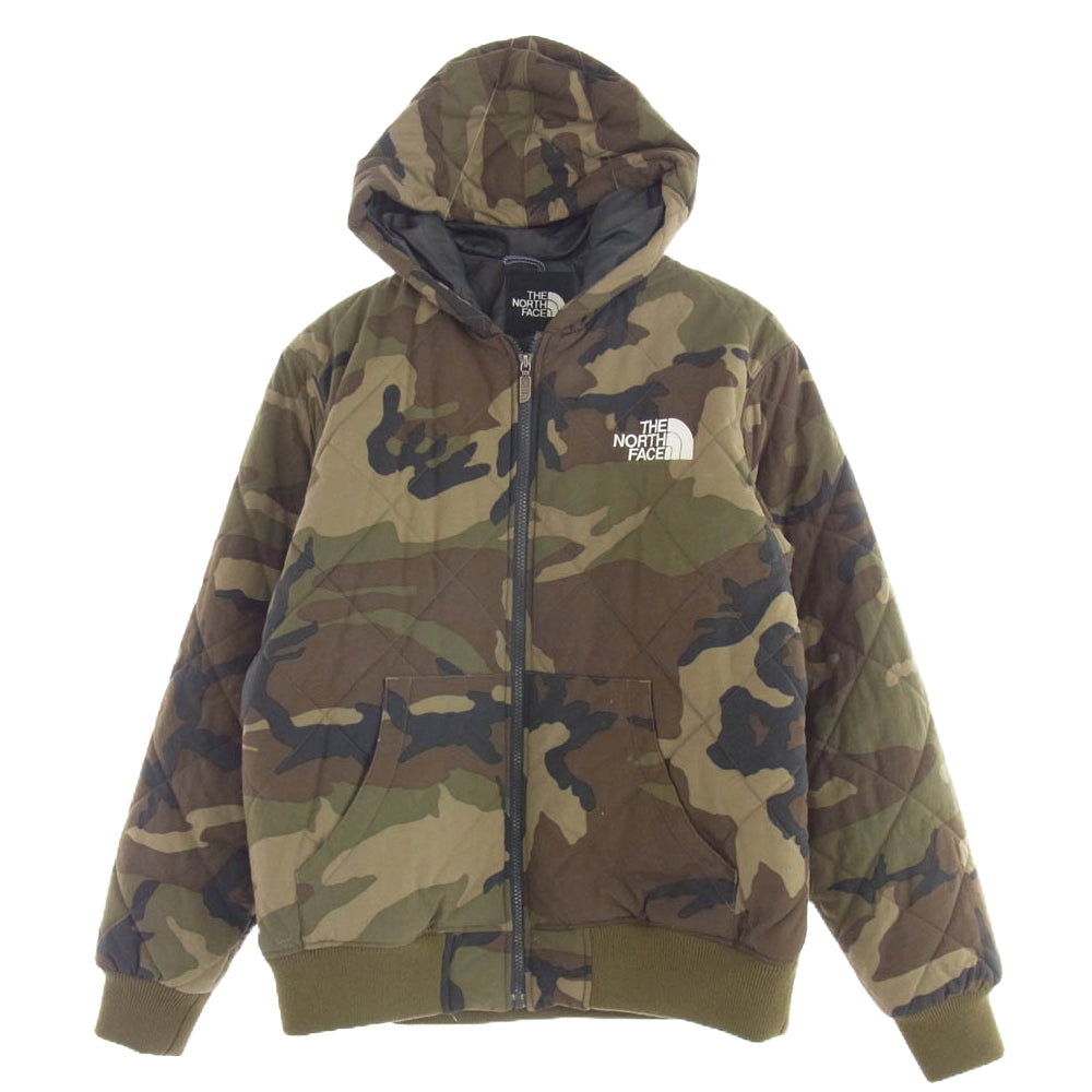 THE NORTH FACE ノースフェイス NY17503 YAKKIN JACKET ヤッキン カモフラージュ キルティング 中綿 フーデッド ジャケット カーキ系 M【中古】