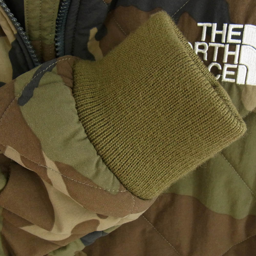 THE NORTH FACE ノースフェイス NY17503 YAKKIN JACKET ヤッキン カモフラージュ キルティング 中綿 フーデッド ジャケット カーキ系 M【中古】