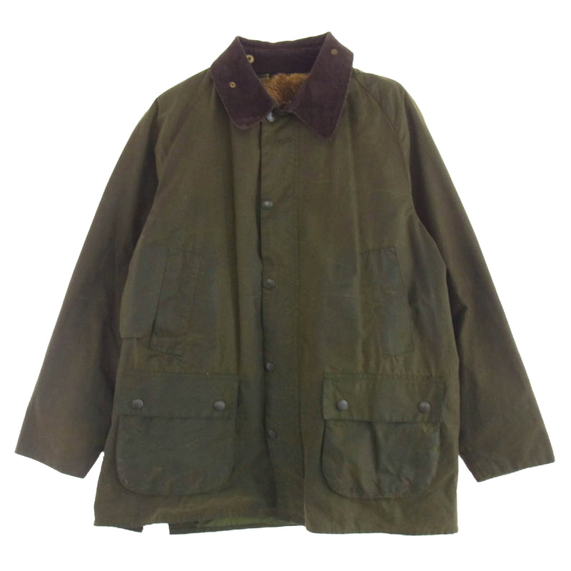 Barbour バブアー 英国製 90's BEDALE JACKET オイルド ジャケット ボアライナー付き カーキ系 C42/107CM【中古】