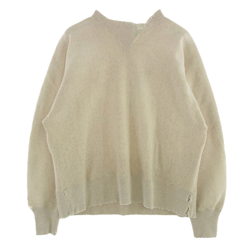 Champion チャンピオン C8-B027 × N.HOOLYWOOD x New Manual エヌハリウッド ニューマニュアル SWEATSHIRT 加工 リバースウィーブ スウェット オフホワイト系 グレー系 M【新古品】【未使用】【中古】