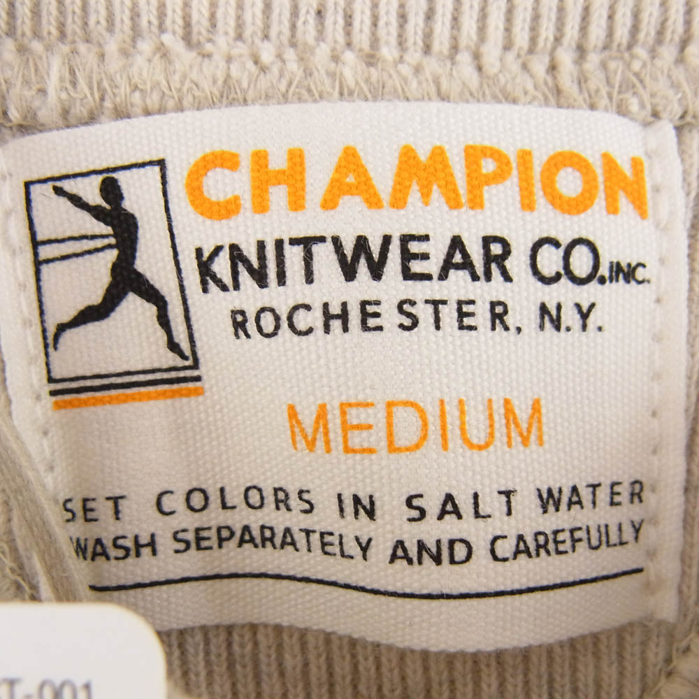 Champion チャンピオン C8-B027 × N.HOOLYWOOD x New Manual エヌハリウッド ニューマニュアル SWEATSHIRT 加工 リバースウィーブ スウェット オフホワイト系 グレー系 M【新古品】【未使用】【中古】