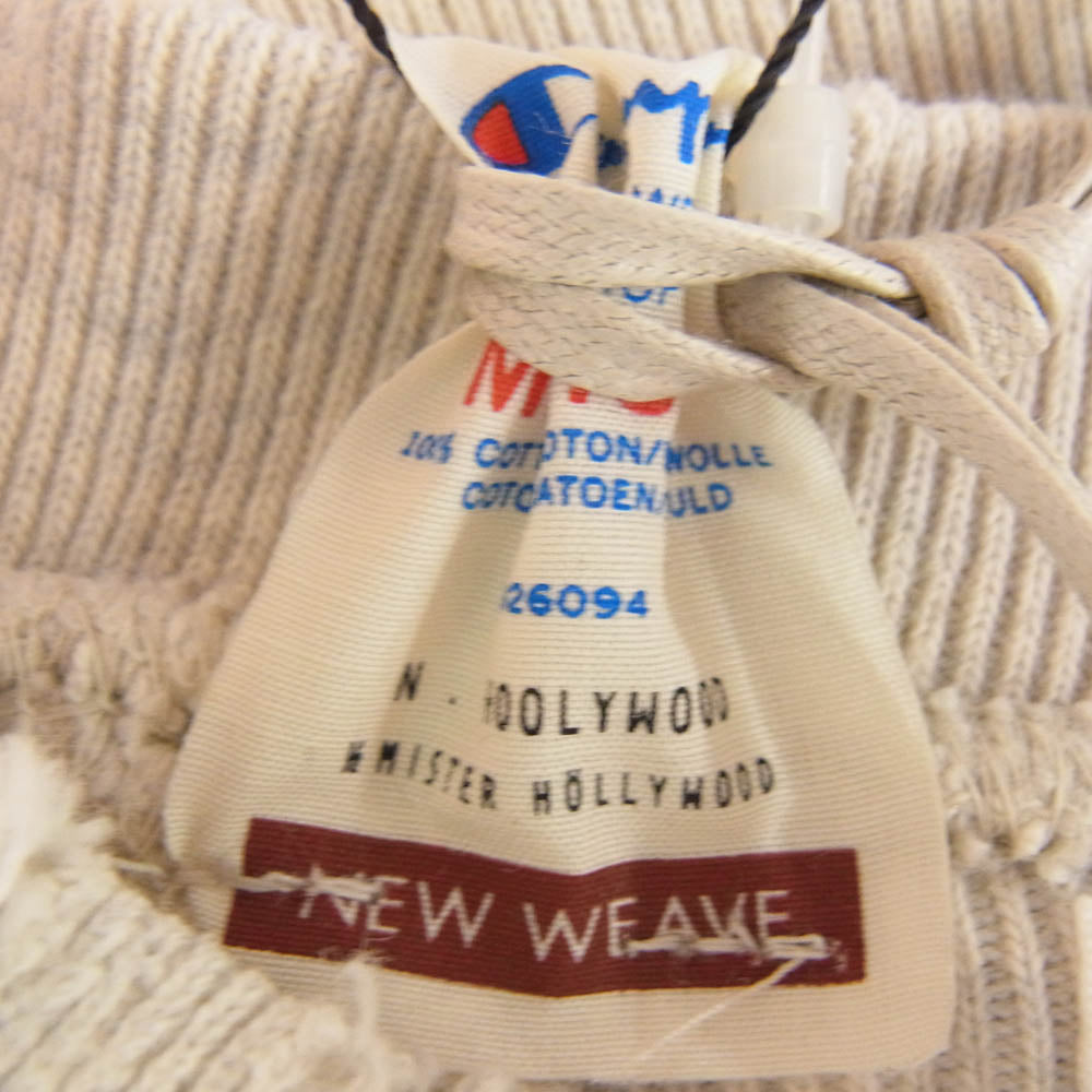 Champion チャンピオン C8-B027 × N.HOOLYWOOD x New Manual エヌハリウッド ニューマニュアル SWEATSHIRT 加工 リバースウィーブ スウェット オフホワイト系 グレー系 M【新古品】【未使用】【中古】