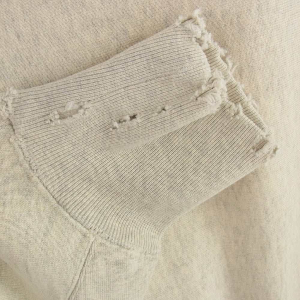 Champion チャンピオン C8-B027 × N.HOOLYWOOD x New Manual エヌハリウッド ニューマニュアル SWEATSHIRT 加工 リバースウィーブ スウェット オフホワイト系 グレー系 M【新古品】【未使用】【中古】