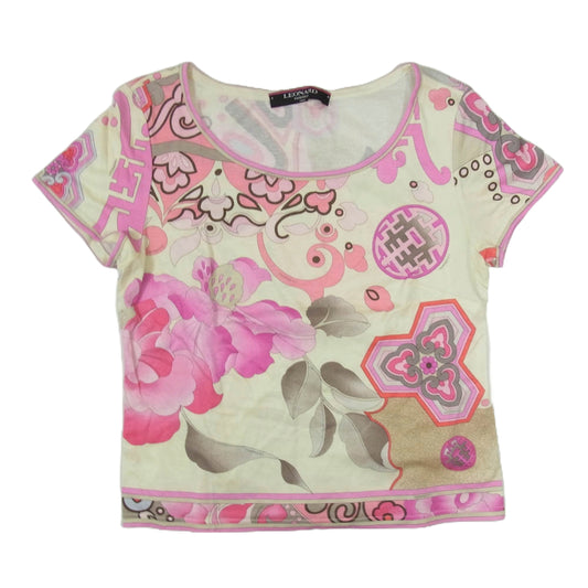LEONARD レオナール 0'359164 総柄 花柄 マルチカラー 半袖 Tシャツ カットソー ピンク系 M【中古】