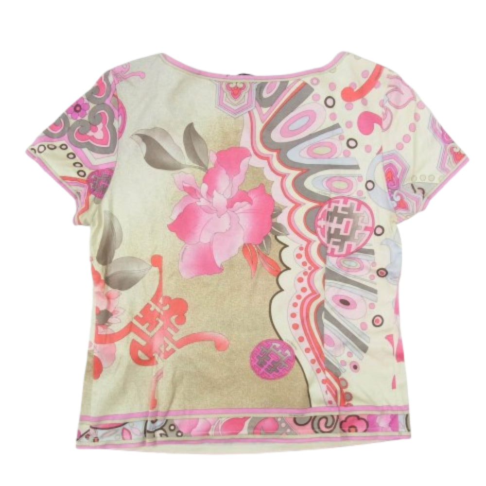 LEONARD レオナール 0'359164 総柄 花柄 マルチカラー 半袖 Tシャツ カットソー ピンク系 M【中古】